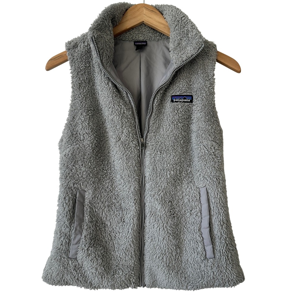 Patagonia Los Gatos Fleece Vest Womens Small Grey Full Zip High Pile 25216 FA17